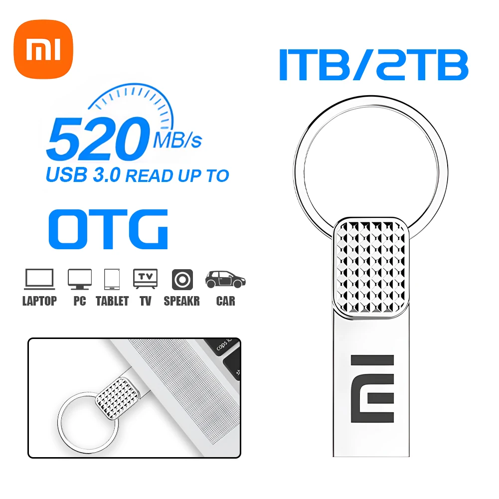 Xiaomi 2TB USB 3.2 Flash Drive Metallo ad alta velocità U Disco TypeC Pendrive Pen Drive impermeabile per trasferimento dati telefono PC portatile