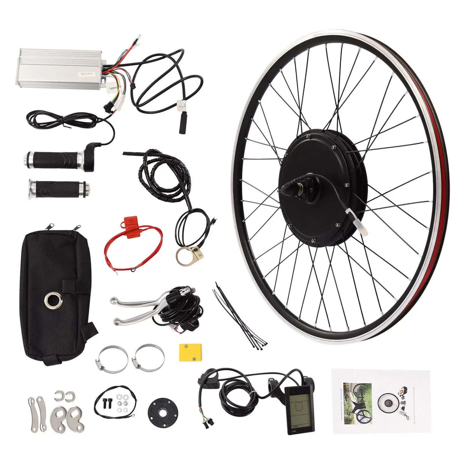 1200W 700cc Bicycle Hub Motor Front Wheel Universal Ebike Conversion Kit Stable Performance