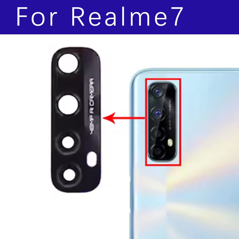 Back Rear Camera Glass Lens For Realme 7 5G Rear Camera Lens with Sticker Replacement Parts