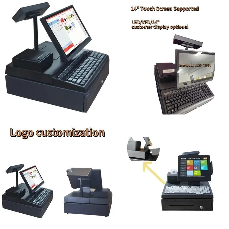Touch POS Billing System Cash Register with Keyboard and Cash Drawer Smart Supermarket