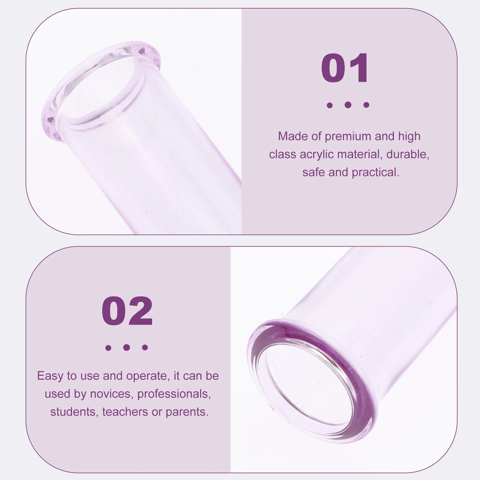 

10Pcs Test Tube Acrylic Sample Tubes Durable Household Science Tubes Laboratory Chemical Laboratory Accessory Test Tube