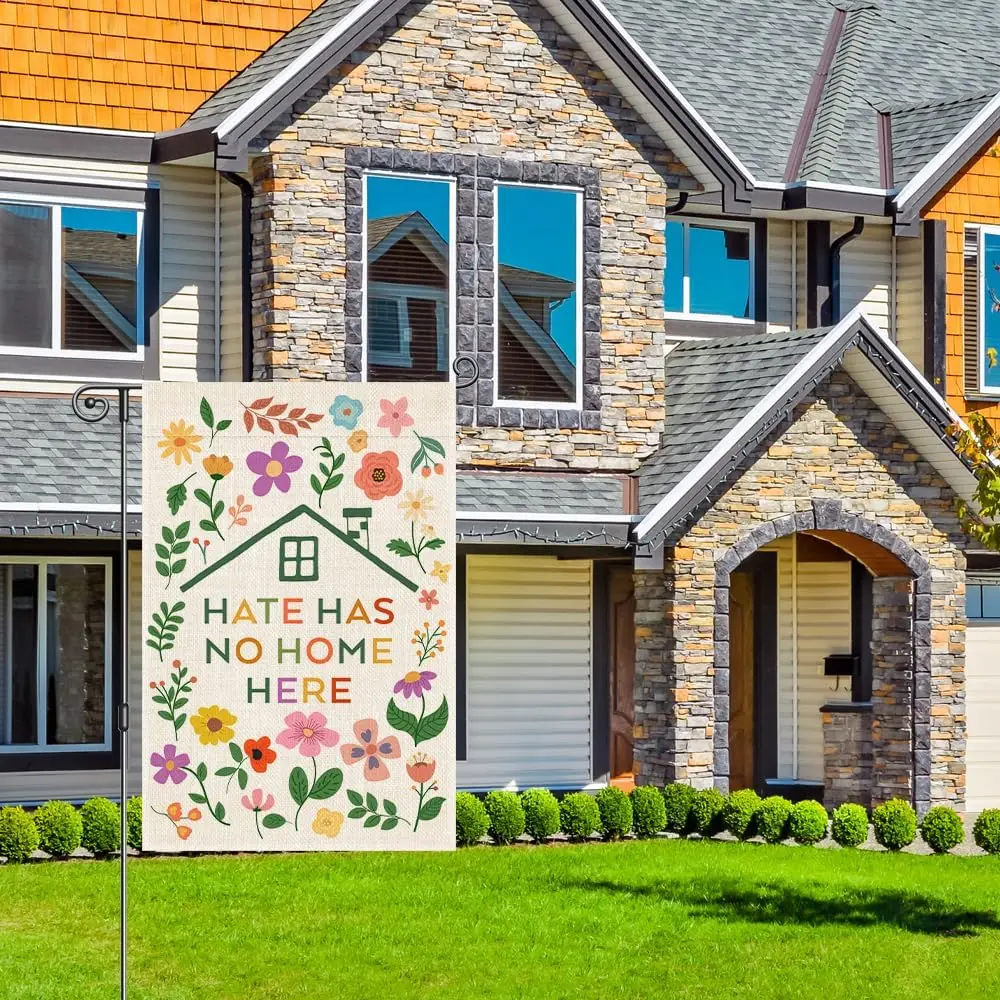Perfectinsoy Hate Has No Home Here Kindness Yard Garden Flag 12x18 | Political Feminist Diversity Kindness Yard Sign Double  llp