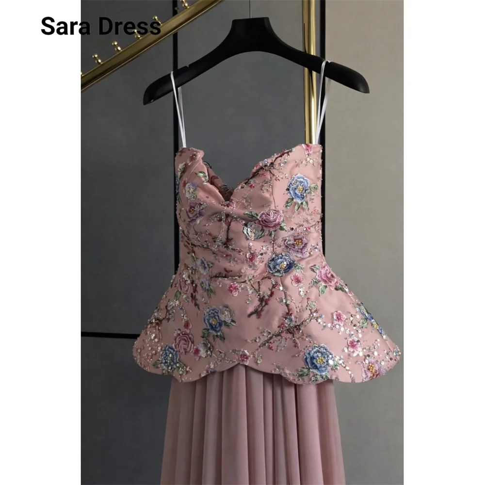 

Sara Custom Lace Flowers Pink Sweetheart Elegant Dresses for Women Long Party Dresses Woman Women's Evening Dress 2026 Woman