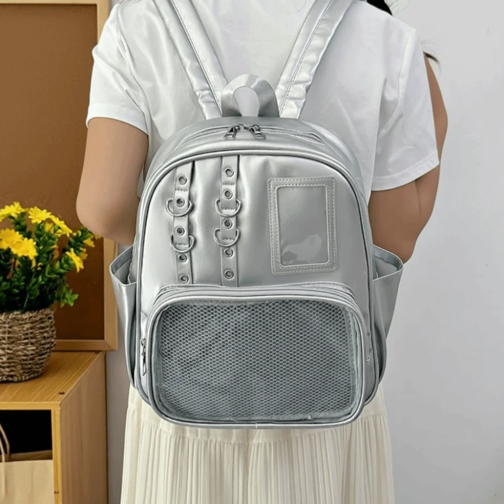 Sweet Transparent Transparent Rucksack Y2K Lolita Shoulder Bag Personality PU Ita Bag Women