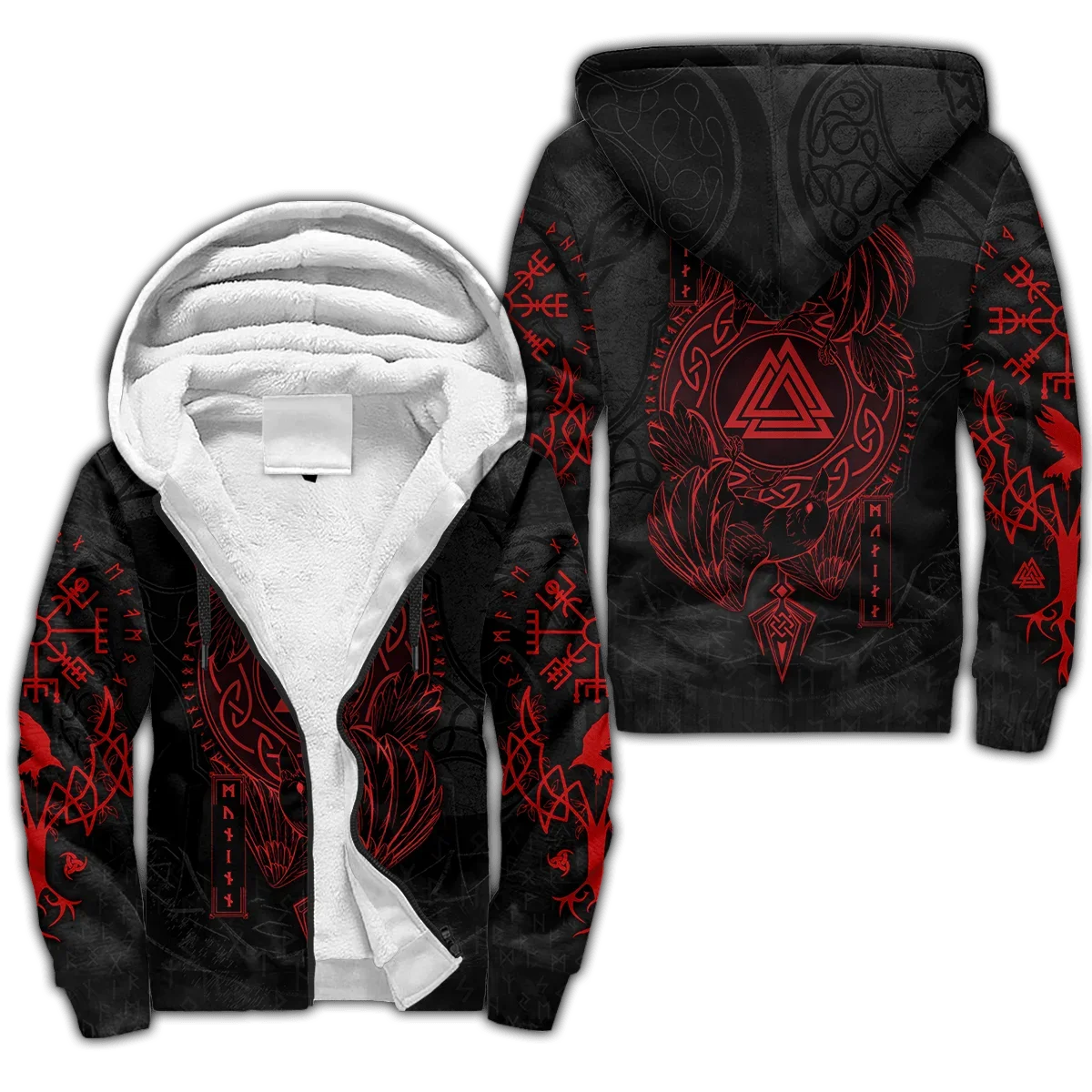 

Ying Yang 2024 Dragon 3D Print Men Warm Thick Fleece Zipper Hoodie Jacket Windproof Pullover Coat Hooded Outwear Winter