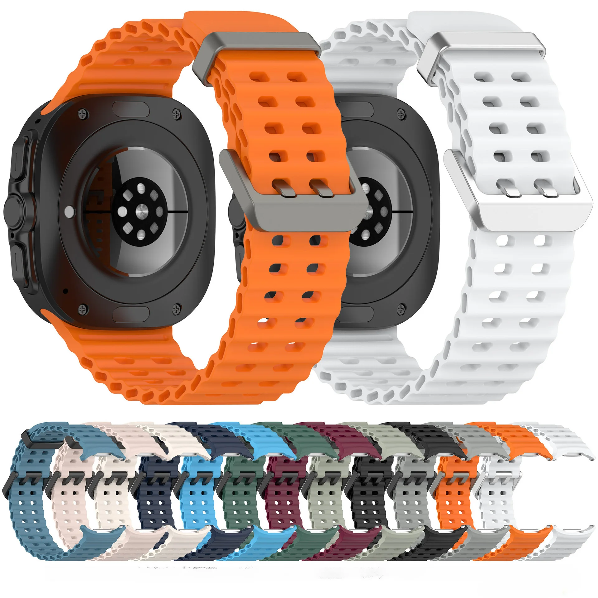 Pulseira de Silicone Soft Loop para Homens, Correia Esportiva, Banda Final Curvada, Sem Lacunas, Samsung Galaxy 7 Ultra, 47mm