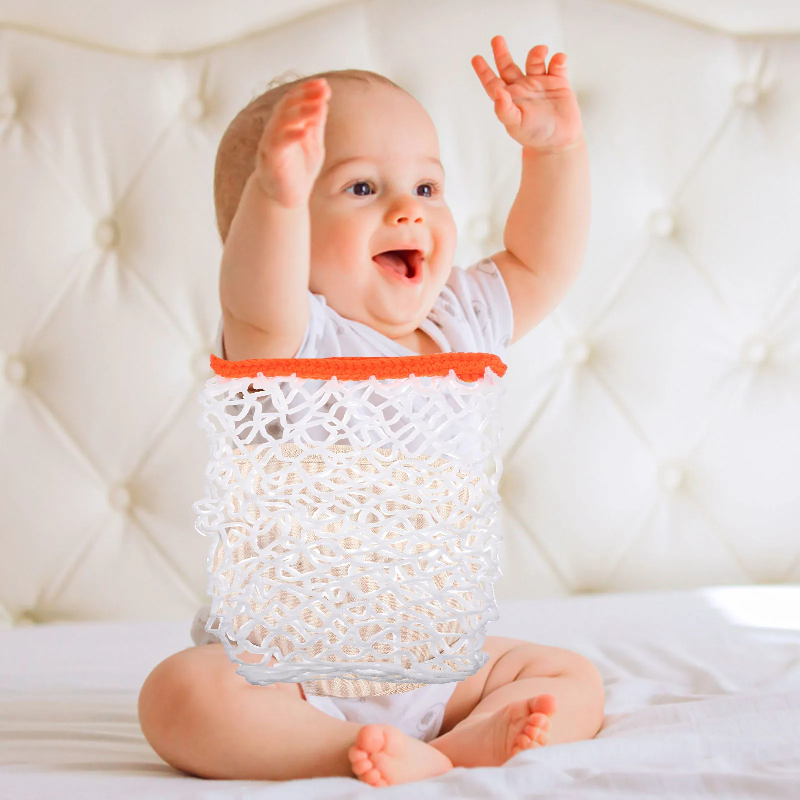 

Baby Photography Prop Crochet Knitted Basketball Outfits Unisex Hat Net Wrap Newborn Rompers Breathable Stretchy 0-6 Months