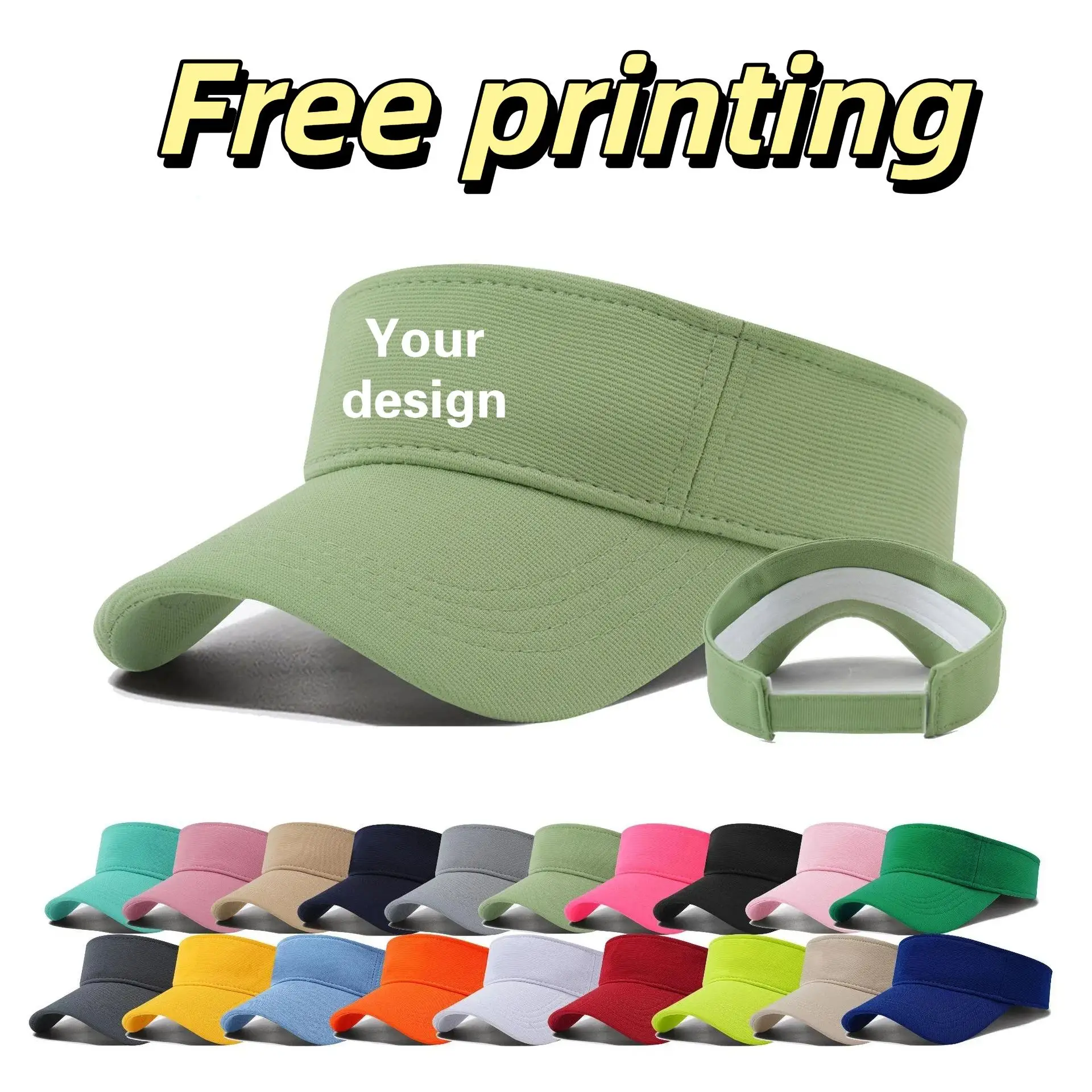 Custom Cap Print With Logo Personalized Design Summer Running Adult Child Golf Empty Top Hat Activity Competition Sunshade Hat