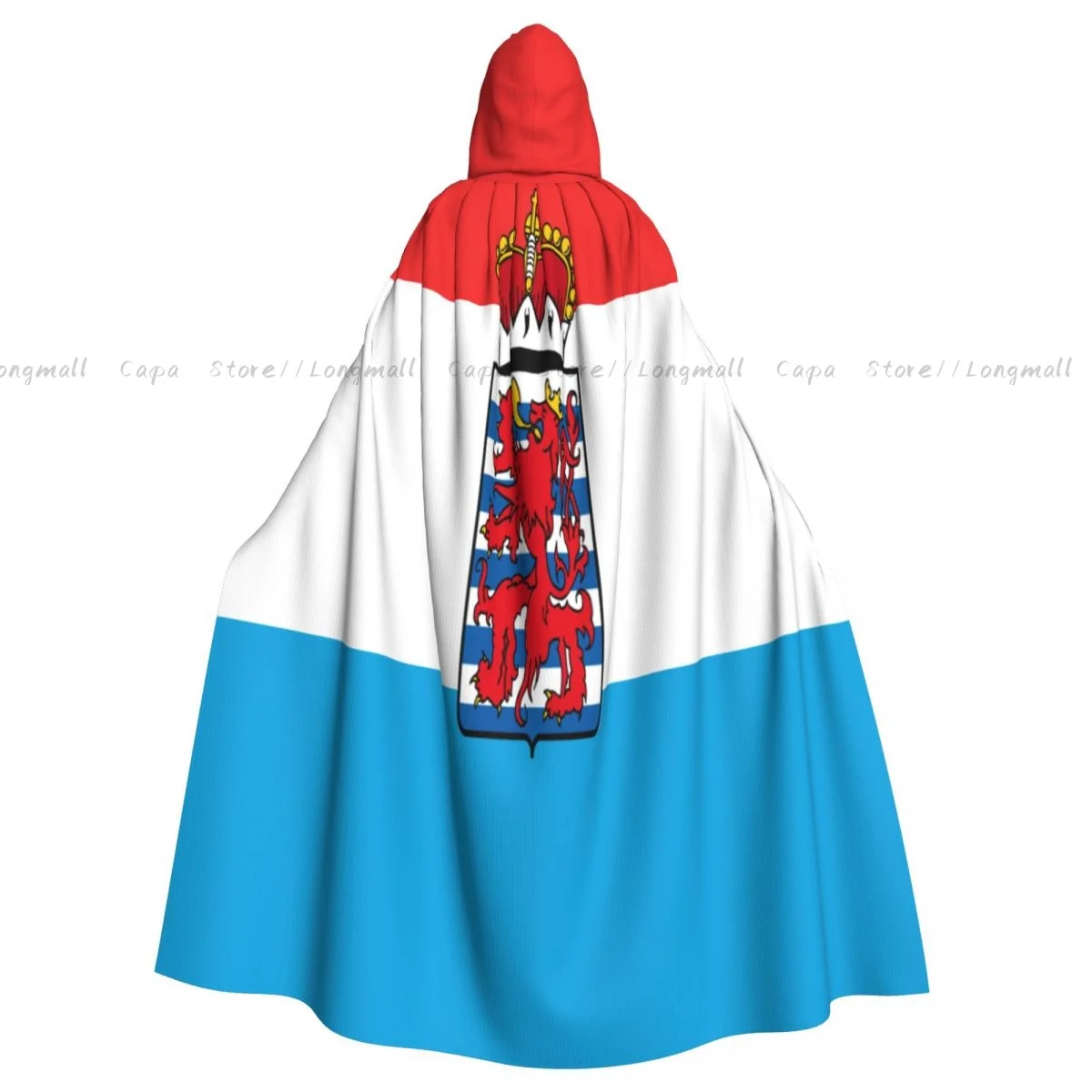 Unofficial Flag Of The Province Of Luxembourg Cloak Hooded Cosplay Costume Halloween Adult Long Party Cape