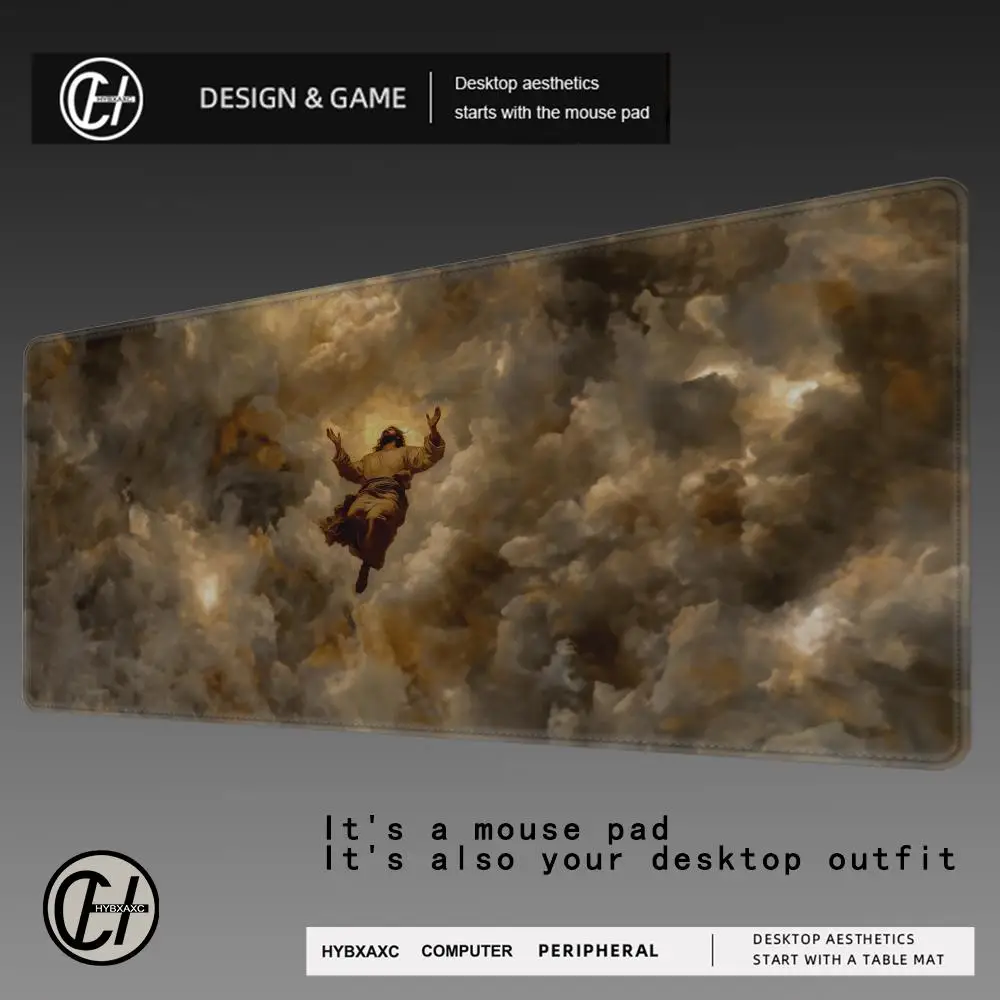 

Jesus Holding Cross Mouse Pad Large Rubber Anti-slip PC Desk Mousepad for Offices and Gamer Keyboard Mats Decor Mat HYBXAXC