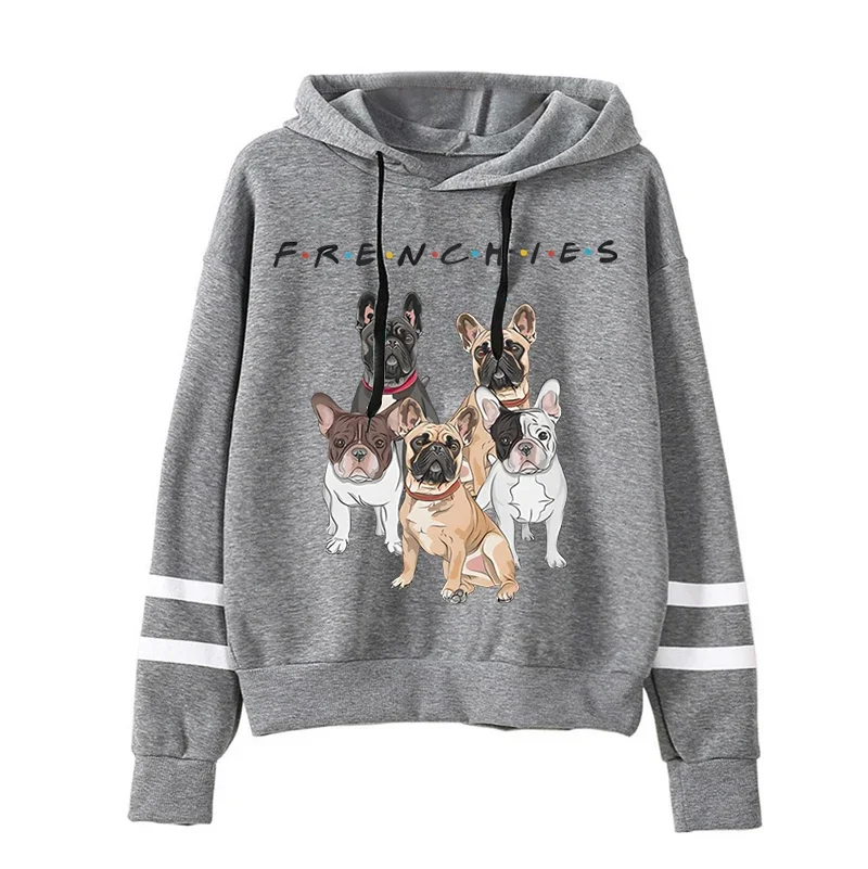 Kawaii French Bulldog Hoodies Casual Fashion Men Clohing High Street Loose Sweatshirt for Women Korean Funny Pullover Dog Hoody