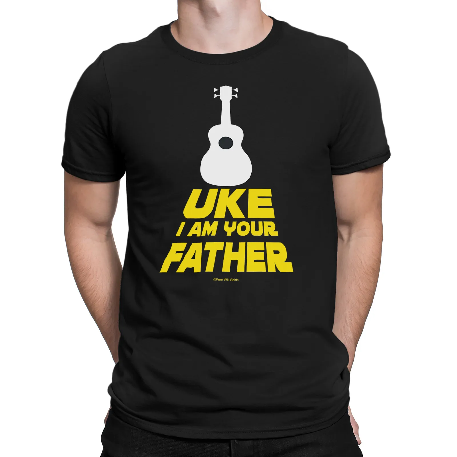 

Mens Quality Cotton T-Shirt UKE I AM YOUR FATHER Ukulele Lute Instrument Music