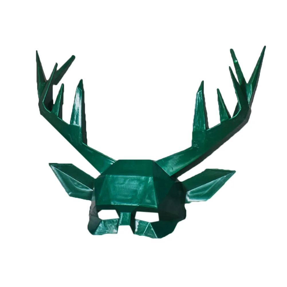 

Halloween Masquerade Antler Half Face Mask Decoration Festival Party Supplies Cosplay Props (Green) Halloween Deer Mask