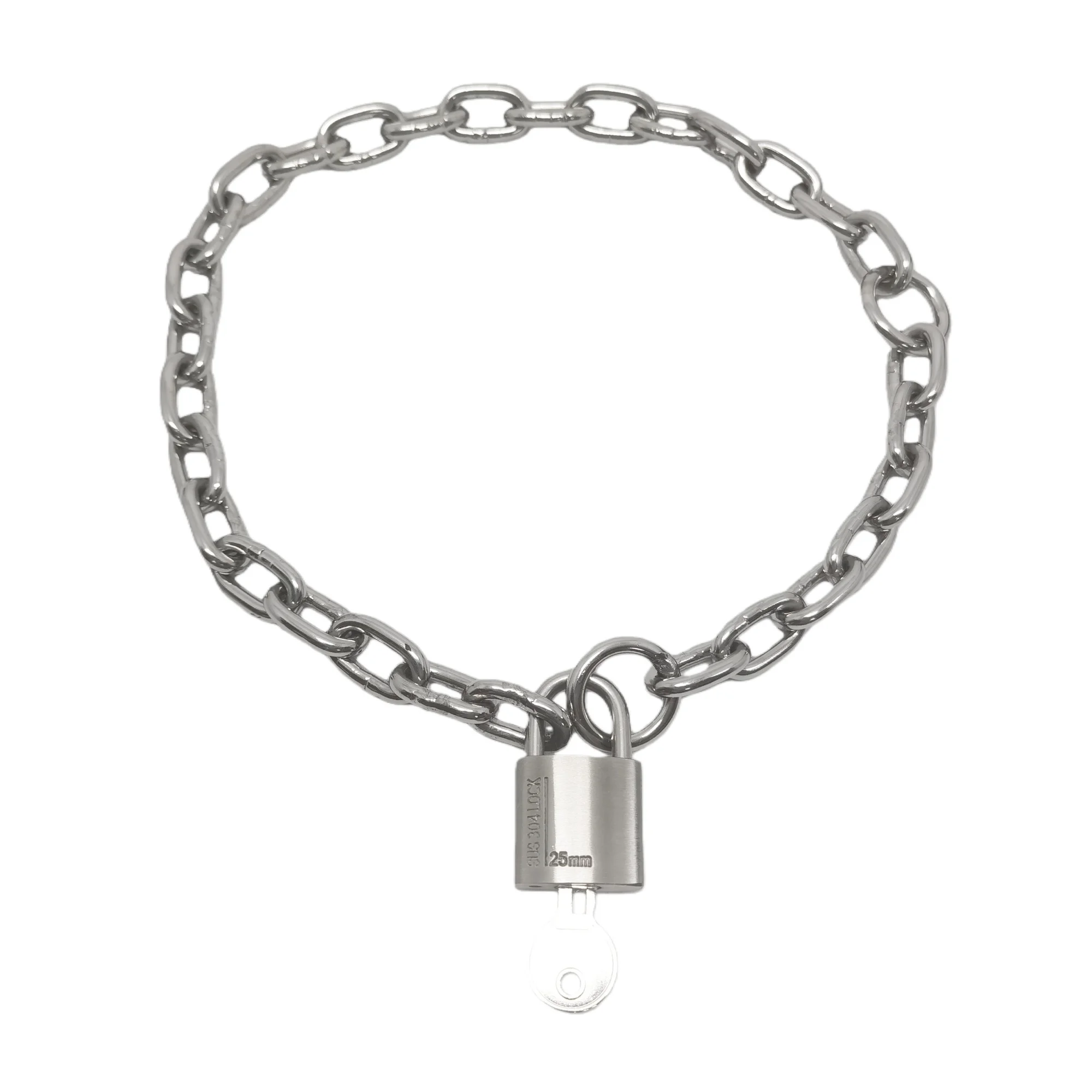 50cm stainless steel hand ankle restraints chain Ankelets  bracelets lock Chain