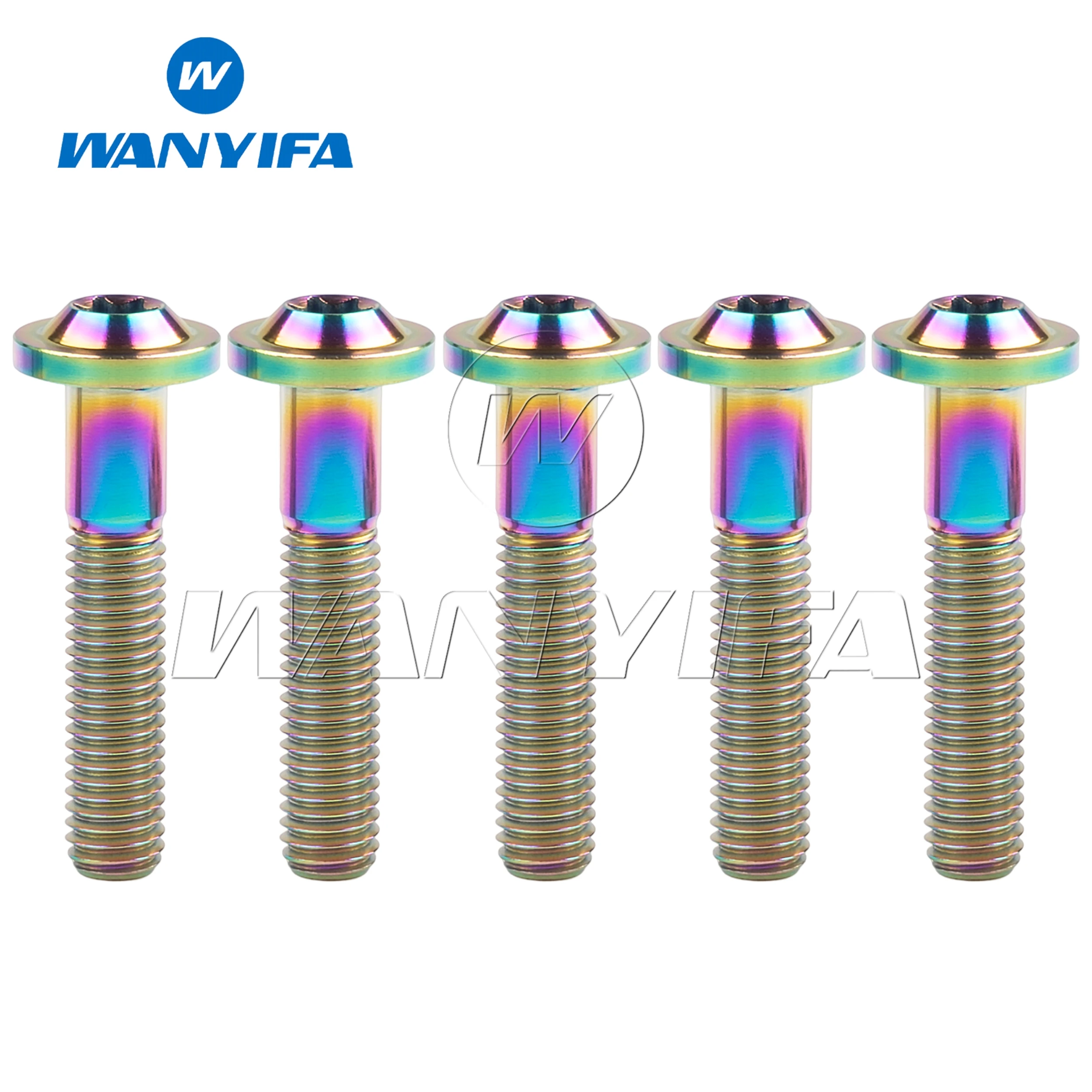 Wanyifa Tianium Bolts M8x10/15/20/25/30/35/40/50/60/70mm T40 Inner Torx Head Disc Screws for Motorcycle 5/12PCS