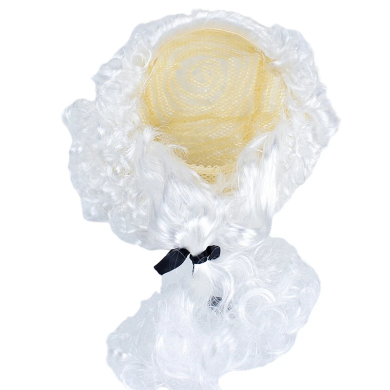 Xoăn dài Thẩm Phán Cosplay Bộ Tóc Giả dành cho Trẻ Người Lớn, Trang Phục Hóa Trang Halloween Cosplay Bộ Tóc Giả Thẩm Phán Sư