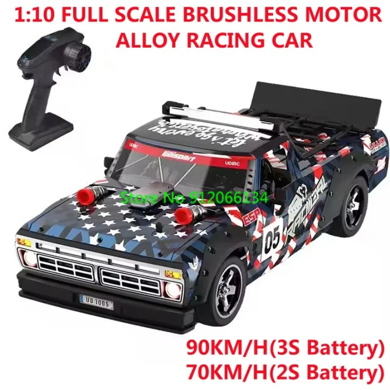 1/10 Large 4WD 90KM/H High Speed Remote Control Drift Truck 2.4G ESP Stabilizing System Linkage Lights Brushless RC Sport Car