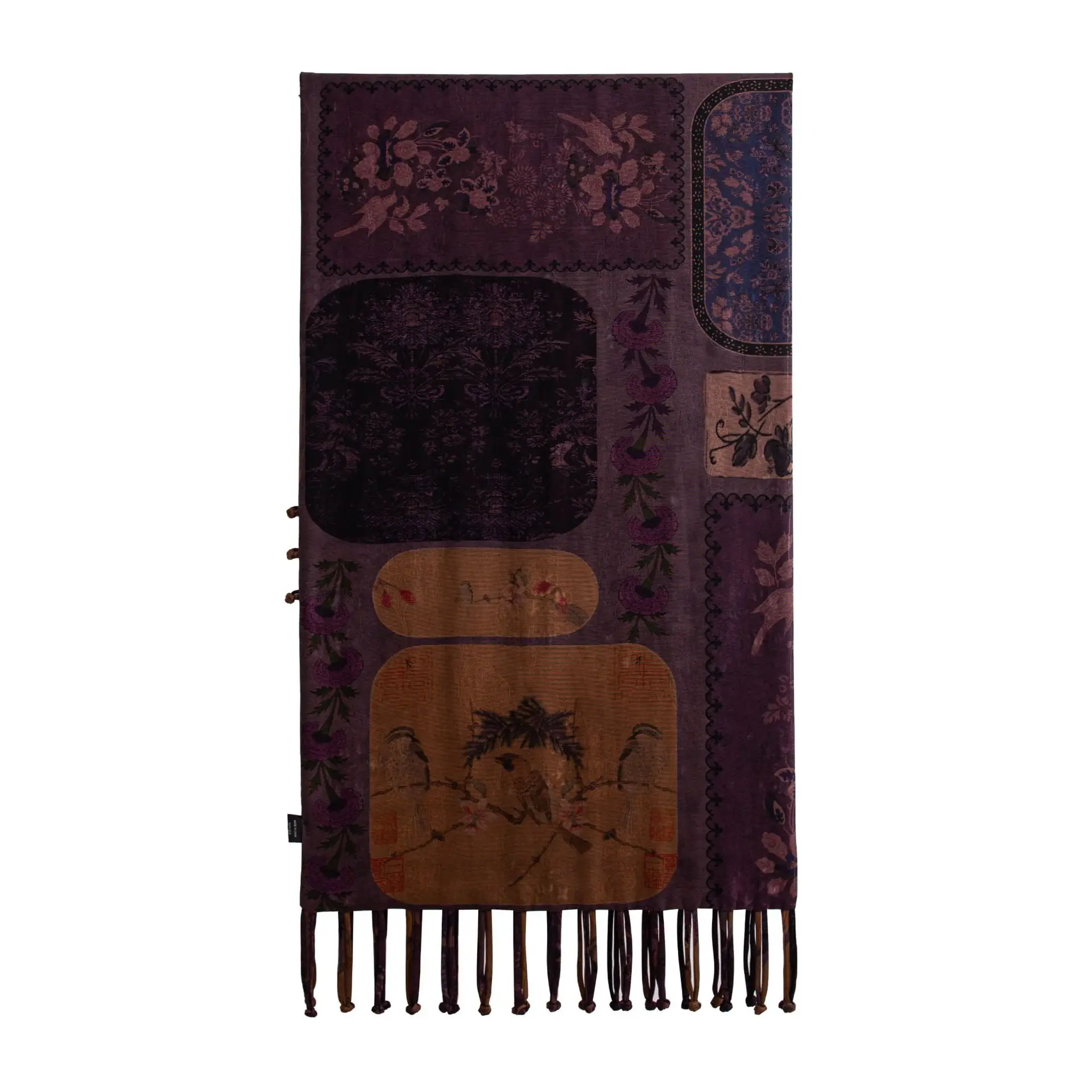 High-end fragrant cloud yarn four warps double-layer with fringed silk national style buckle large long towel shawl gift
