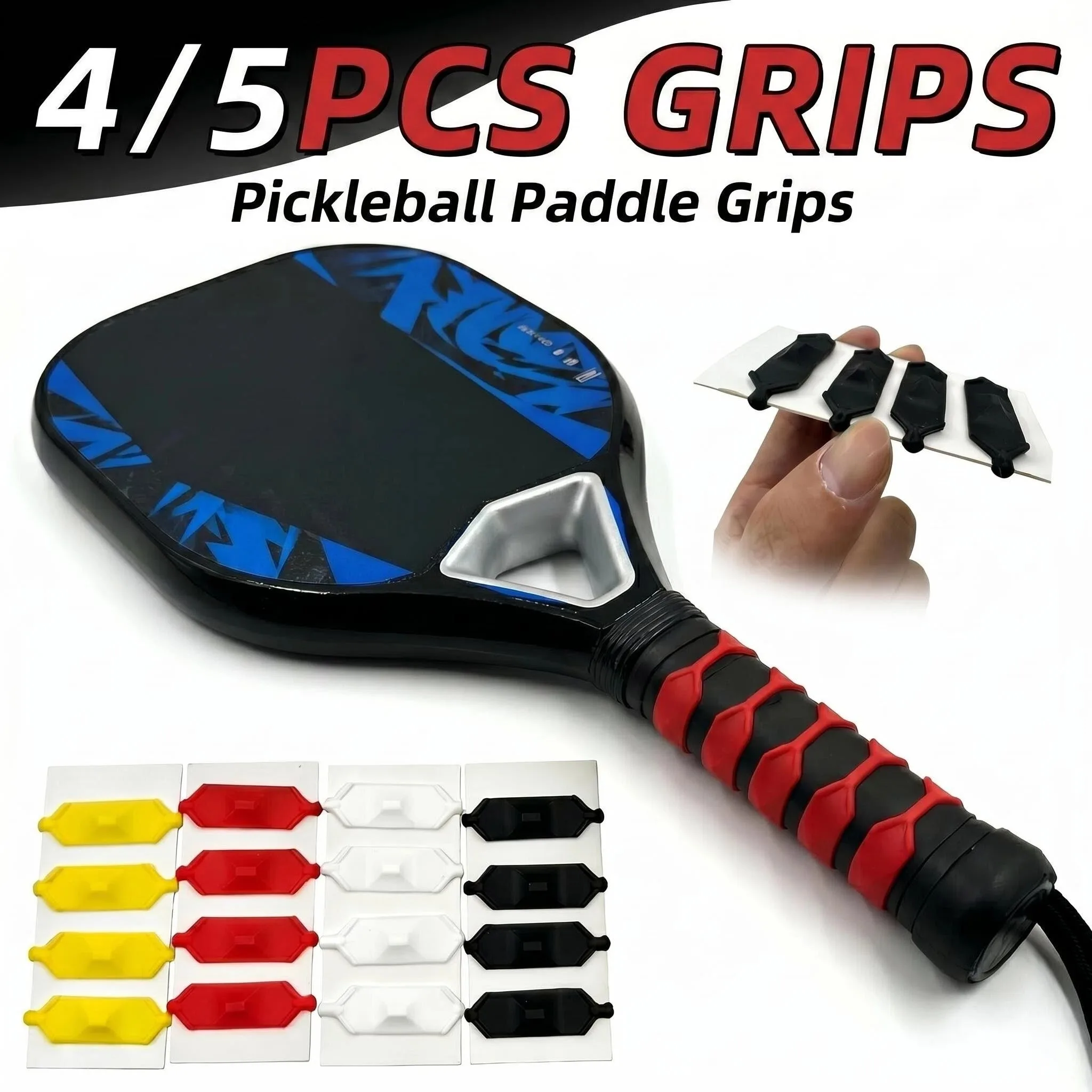 

4PCS Racket Grip Rings Professional PU Material Non Slip Control Enhanced Comfort Sweat Absorption for Tennis Badminton Training
