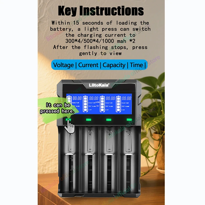 1-5pcs liitokala Lii-K4 carregador de bateria lcd para 18650 18350 18500 21700 20700b 10440 26650 1.2v mh/3.7v carregador inteligente de bateria