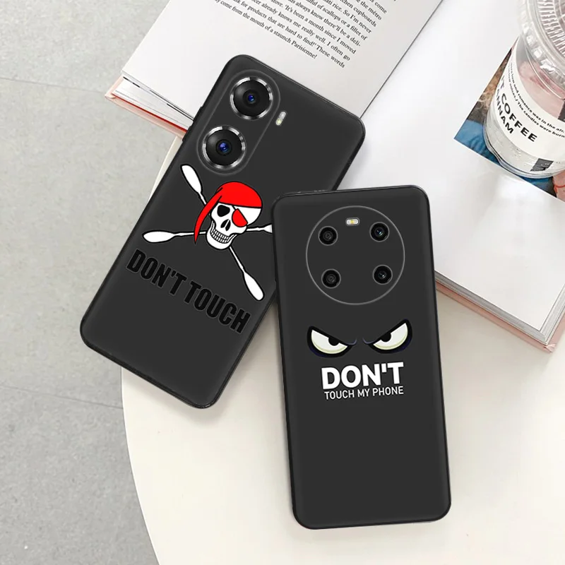 Black Soft Phone Case for Honor Magic5 Pro X7b X8b X9b X6 X7 X8 X9 A 90 70 X6A Don't touch my phone Pixel 6 7 8 6a 7a 8a Cover