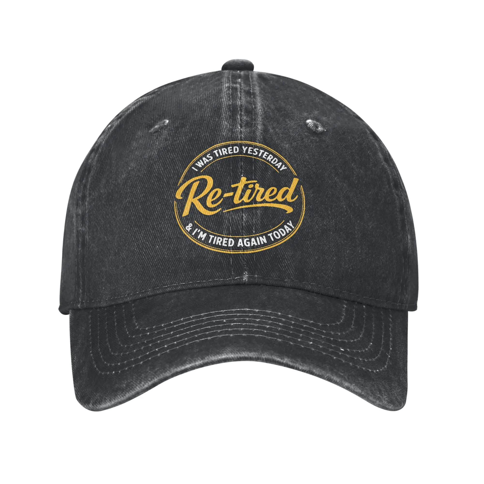 Fashion Retired I was Tired Yesterday Retirement Baseball Caps Distressed Cotton Headwear Outdoor Running Golf Adjustable Hat