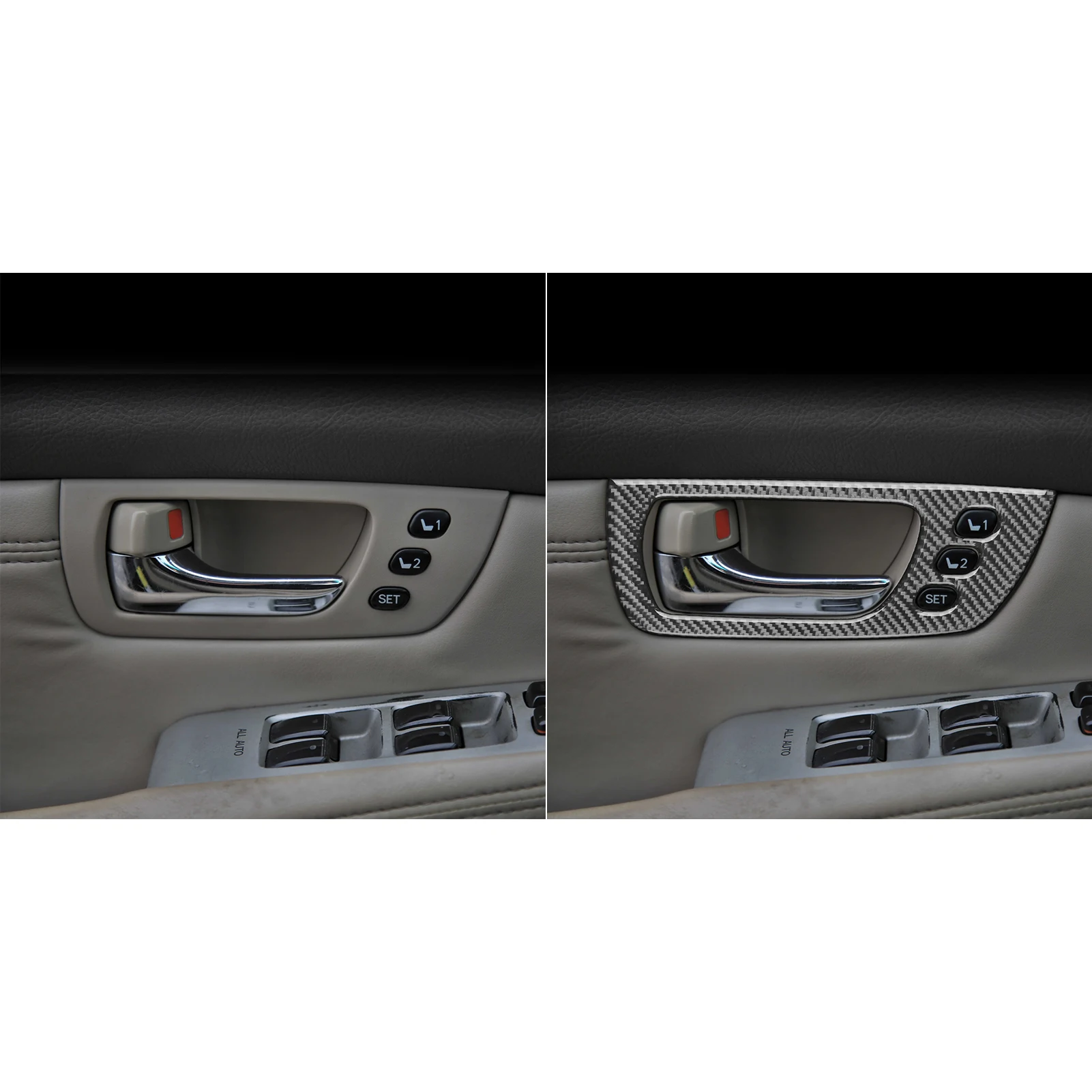 For LEXUS RX330 RX350 2004-2009 Real Carbon Fiber Sticker Door switch handle Panel Trim Cover Car Accessories inside decorative