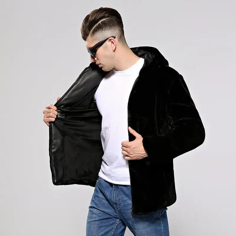 Autumn and Winter New Men\'s Thickened Loose Mink Coat Casual Fashion Faux Fur Coat