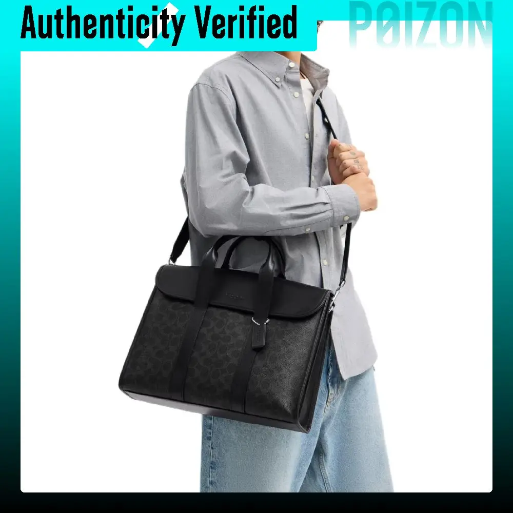 COACH Gotham Artificial Leather With Cow Leather Briefcases Large Men's Black C5319-OY2