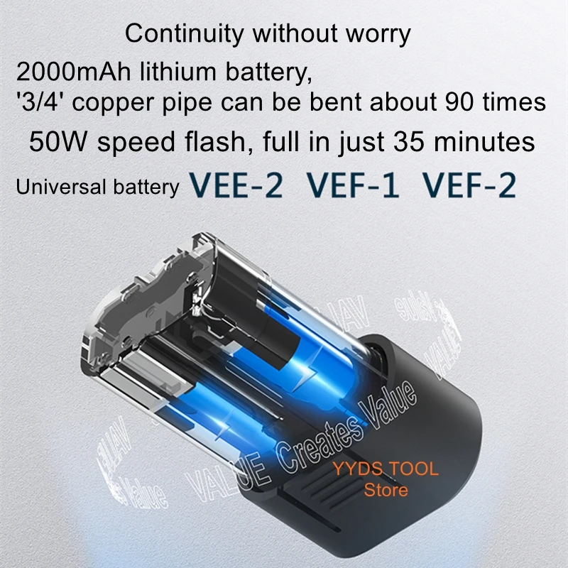Lithium combination bender VEB-1 electric copper pipe bender 6-22MM air conditioning pipe bending machine