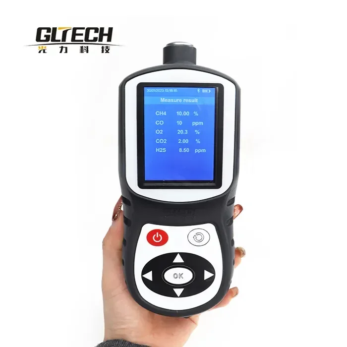 GLTech Selling Multifunction Gas meter for CO2 CO O2 CH4 and H2S hydrocarbon Gas Analyzer Meter Tester Multi-gas Monitor