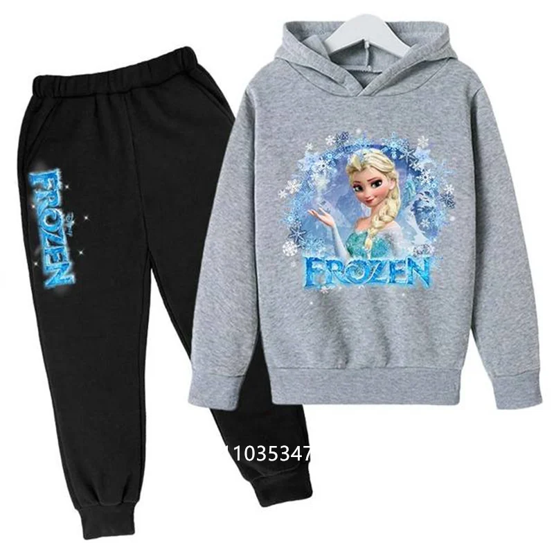 Disney Frozen Kids Tracksuit Girls Clothes Set Frozen Elsa Hoodies and Pants Children Sportwear Clothing Fashion Sport Suit