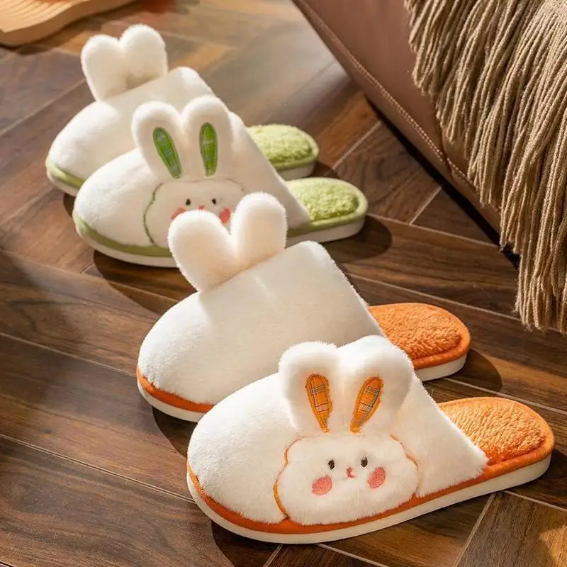 

Cheap Cute Rabbit Slippers Women Winter Fluffy Slippers for Women Indoor Home Shoes Sale Comfort Flat Cotton Slippers Woman 2024