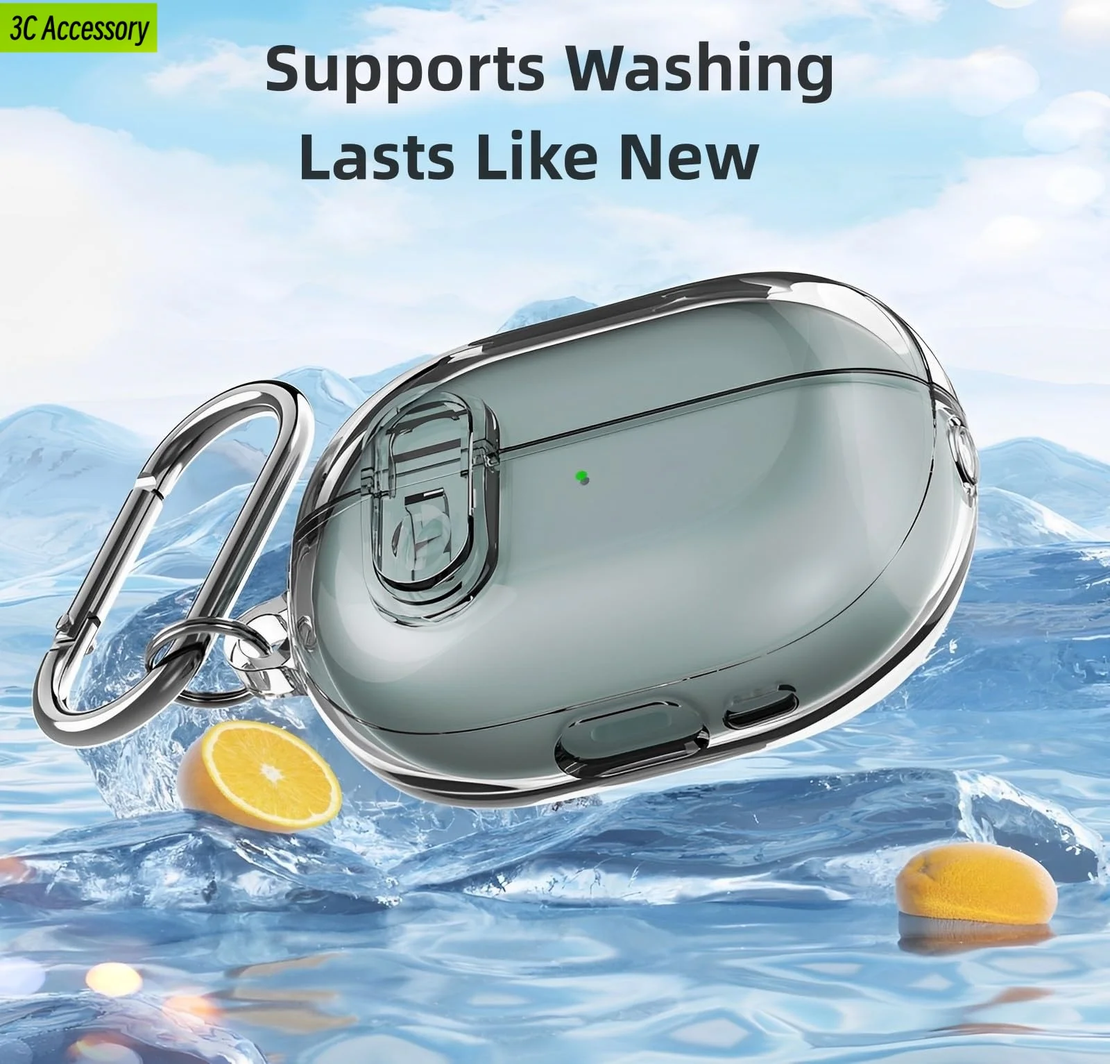 

For Huawei Freebuds pro 4（2024）Case safety lock Transparent Earphone Case With Hook For Huawei Freebuds Pro 4 Pro 3 Case Cover