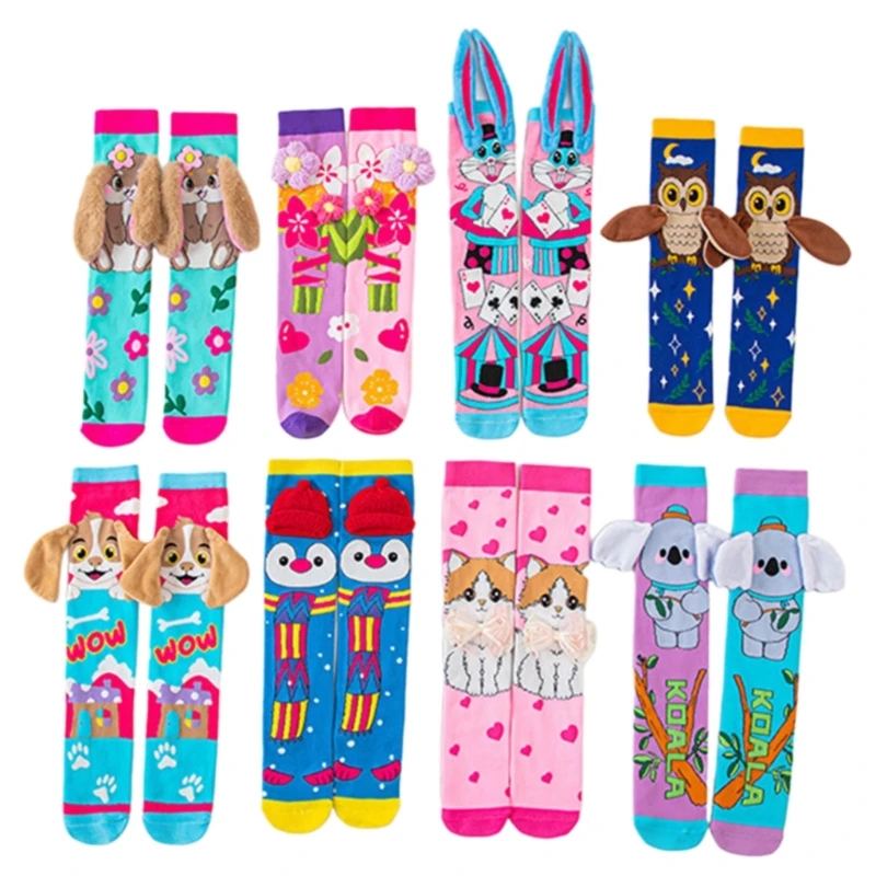 85AE Kids Fun 3D Character Hosiery Middle Veal Height Polyamide Blend School Amusement