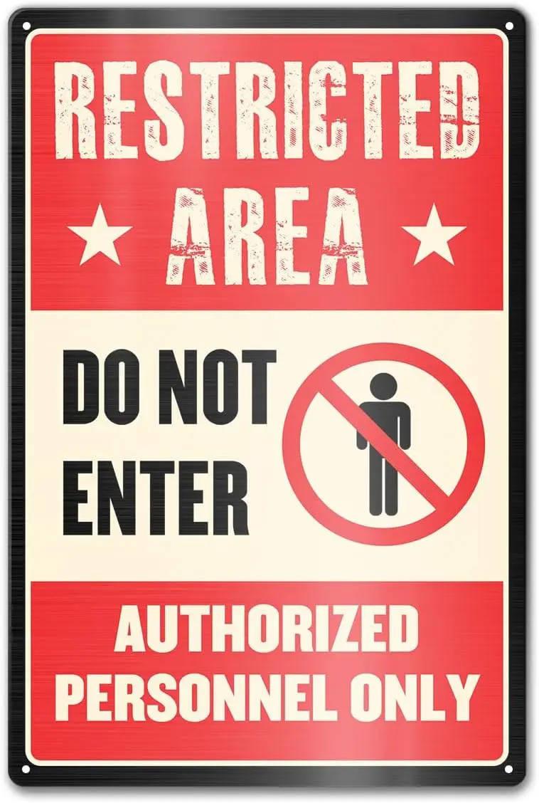 Authorized Personnel Only Sign, 12 X 8 Inches Employees Only Restricted Area Do Not Enter Metal Sign Indoor/Outdoor for Busin