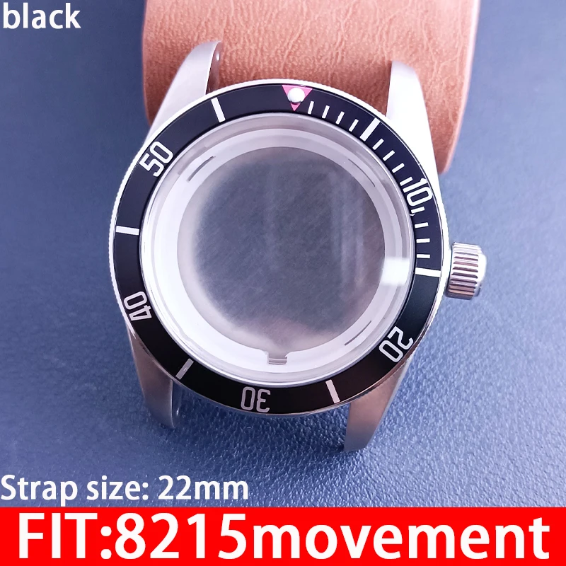 High-quality stainless steel watch case accessories for 46mm men's watch. Suitable for replacing the case of 8215 movement watch