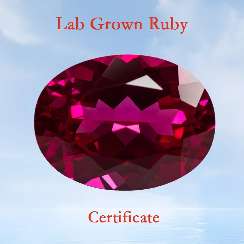 

Lab Grown Ruby Oval Shape Rubellite Color VVS1 Gemstone Charms Beads for Diy Jewelry Making Pendant Selectable AGL Certificate