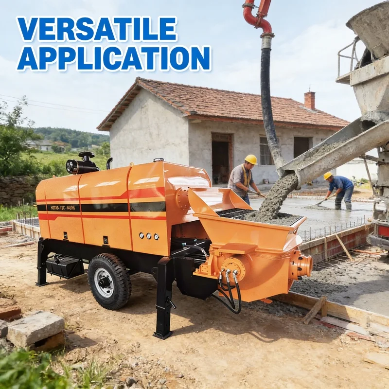 

High-Efficiency 8M/H Small Electric Concrete Pump with High Load Moment 20M Vertical & 40M Horizontal Convey Motor