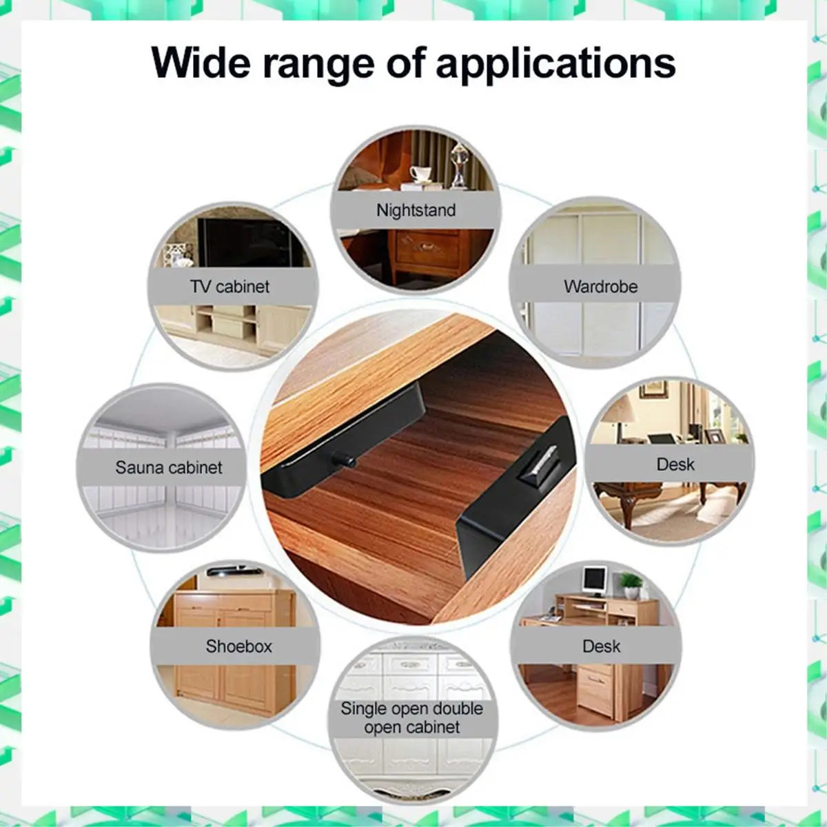 3C Electron Smart Tuya Drawer NFC Sensor Lock Keyless Invisible No Hole File Cabinet Lock Wardrobe Locks APP Bluetooth Drawer Sw
