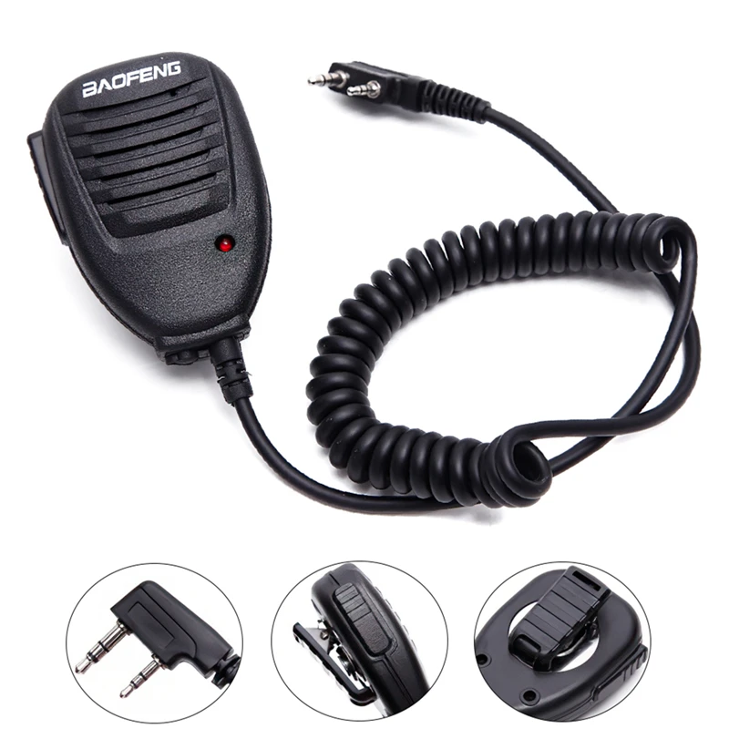 100% Baofeng Walkie Talkie Hand Microphone Handheld Radios PTT Mic Speaker For BF-888S UV-B5 UV-6R UV-5R Pro H9 H7 Two Way Radio