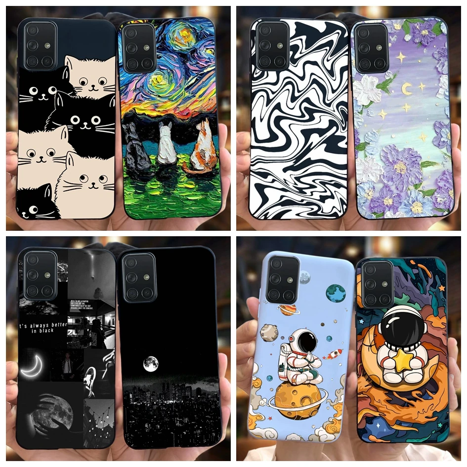 For Samsung Galaxy M31S Case SM-M317F Cover Cute Astronaut Matte Silicone Soft TPU Back Phone Cases For Samsung M31s M317F Funda