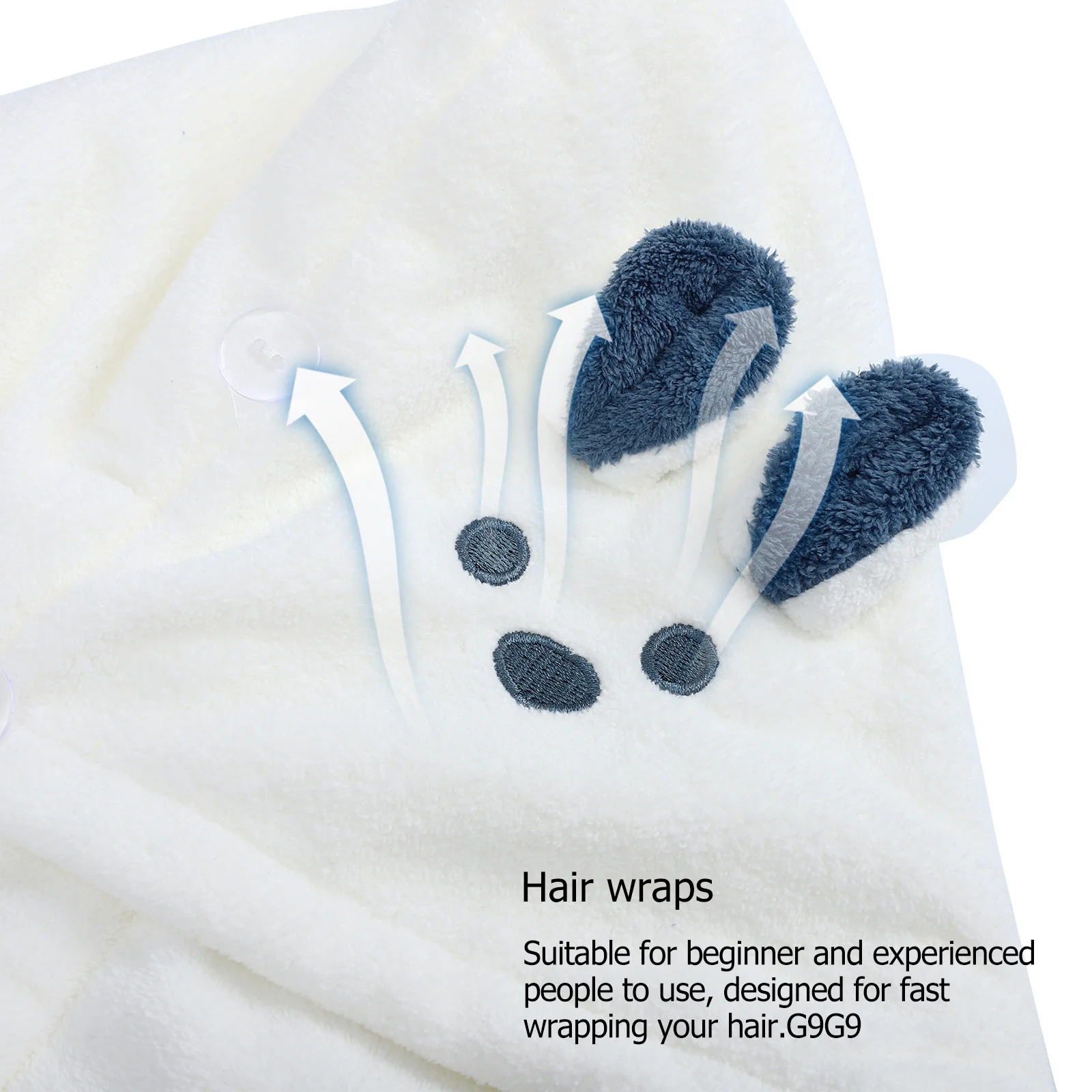 2pcs Microfiber Towel Fast Drying Frizz Control Lightweight Absorbent Hair Wrap Turban For Curly Long Hair Women Kids Home