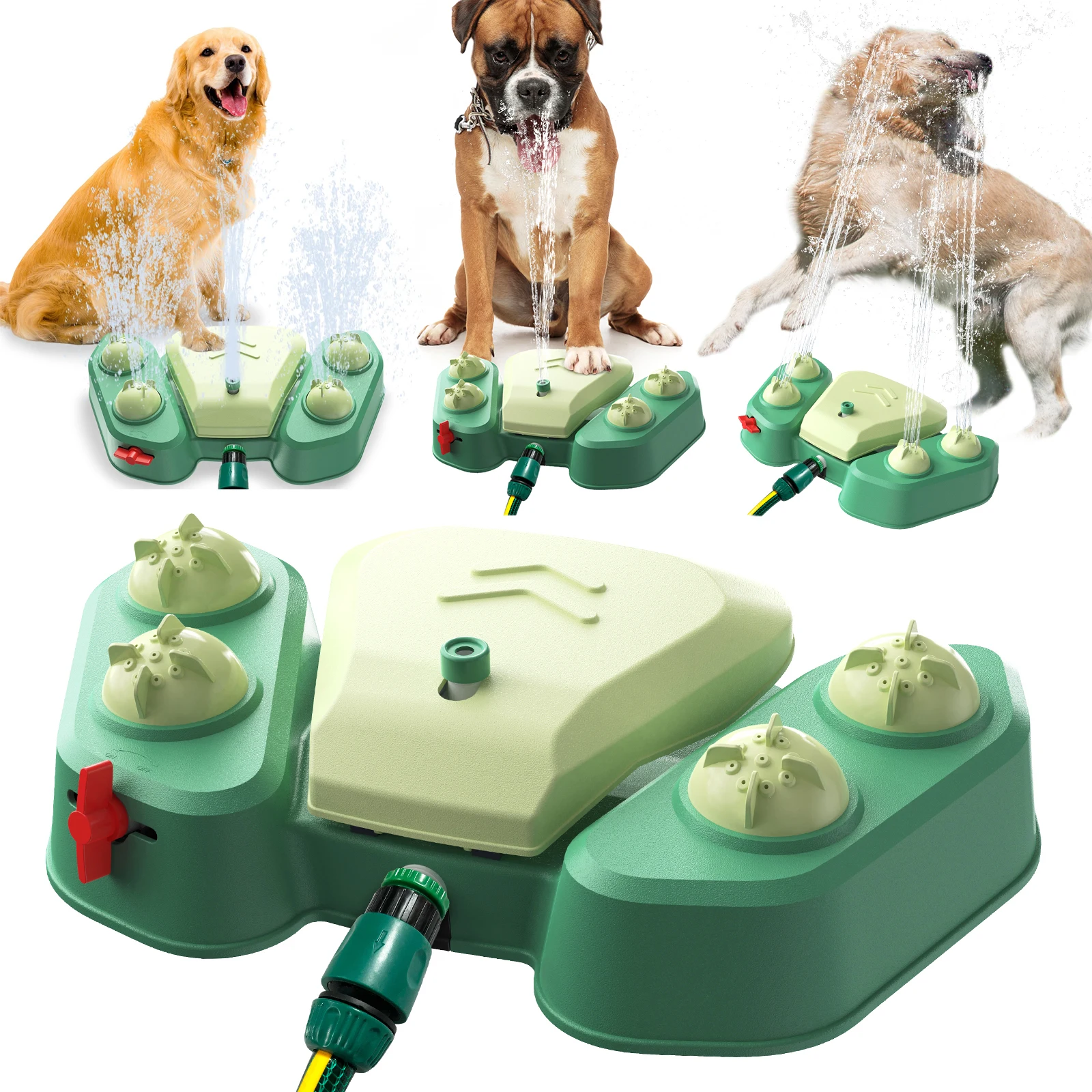 

Dog Playing Water Toy Step on Sprinkler Activated Automatic Squirting Water Provides Outdoor Drinking Fresh Water for Large Dog