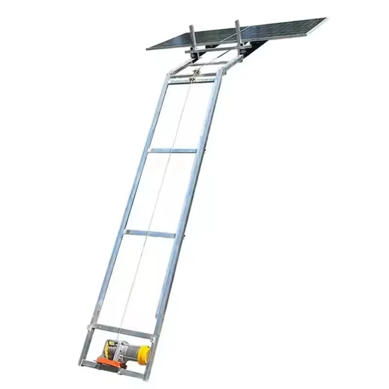 【Best-selling】Aluminum Alloy 20m Height Mobile Electric Ladder Hoist Solar Panel Lifter With Anti-Rotation Wire Rope