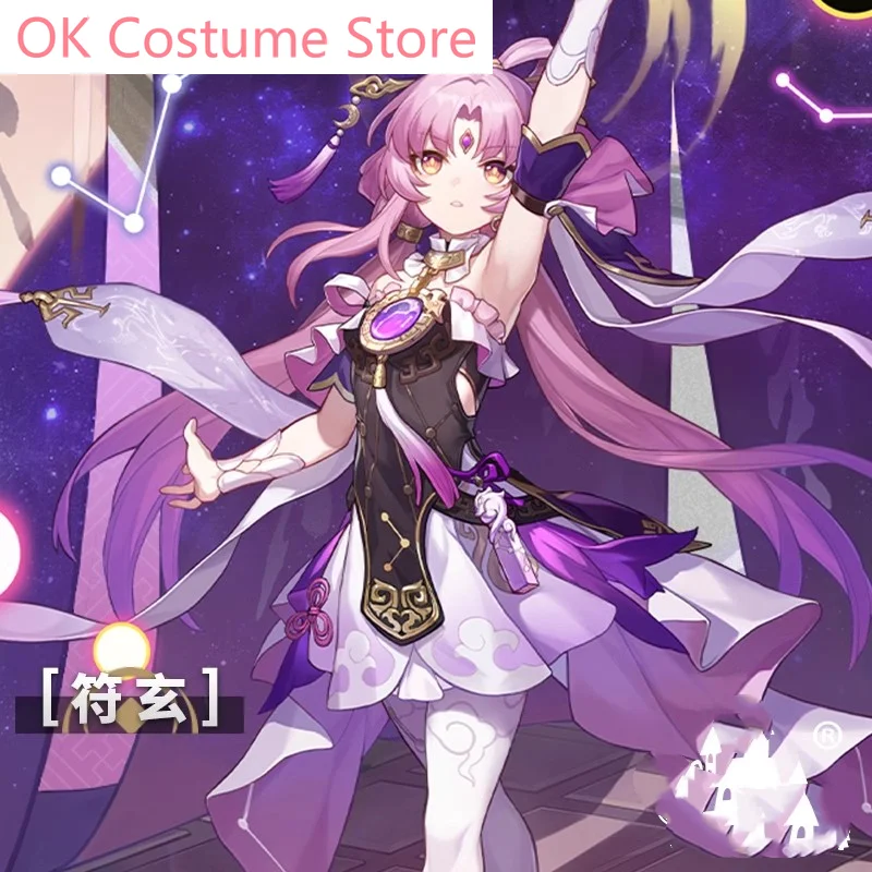 Honkai: Star Rail Fu Xuan setelan permainan gaun elegan kostum Cosplay seragam cantik pakaian permainan peran pesta Halloween