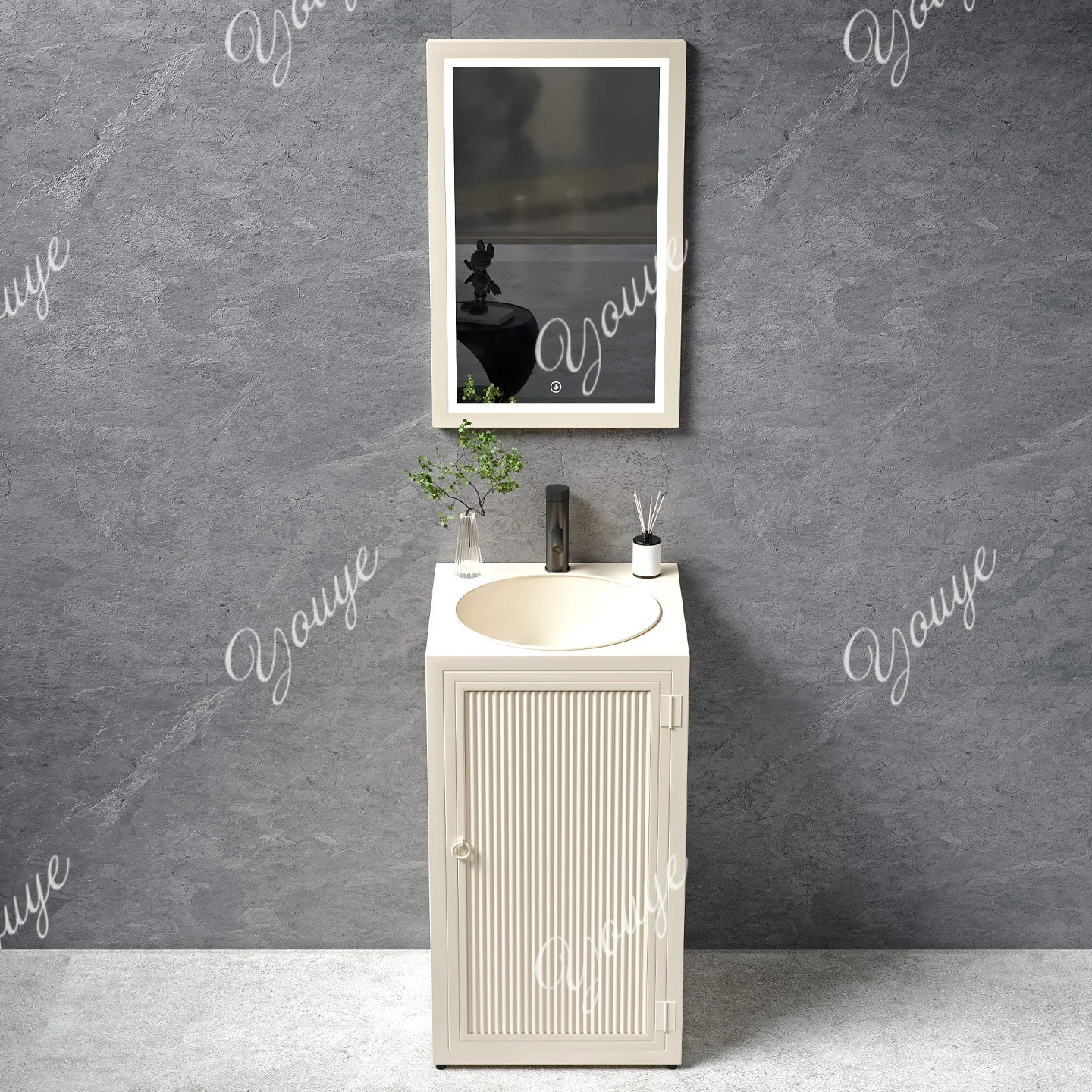 N19 Small column wash basin commercial art color wash cabinet creative floor integrated wash table