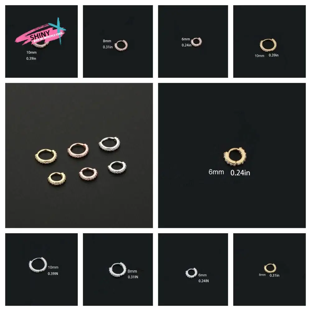 

Originality Cartilage Helix Piercing Round Cubic Zircon Nose Ring Europe and America Hypoallergenic Body Jewelry Copper Women