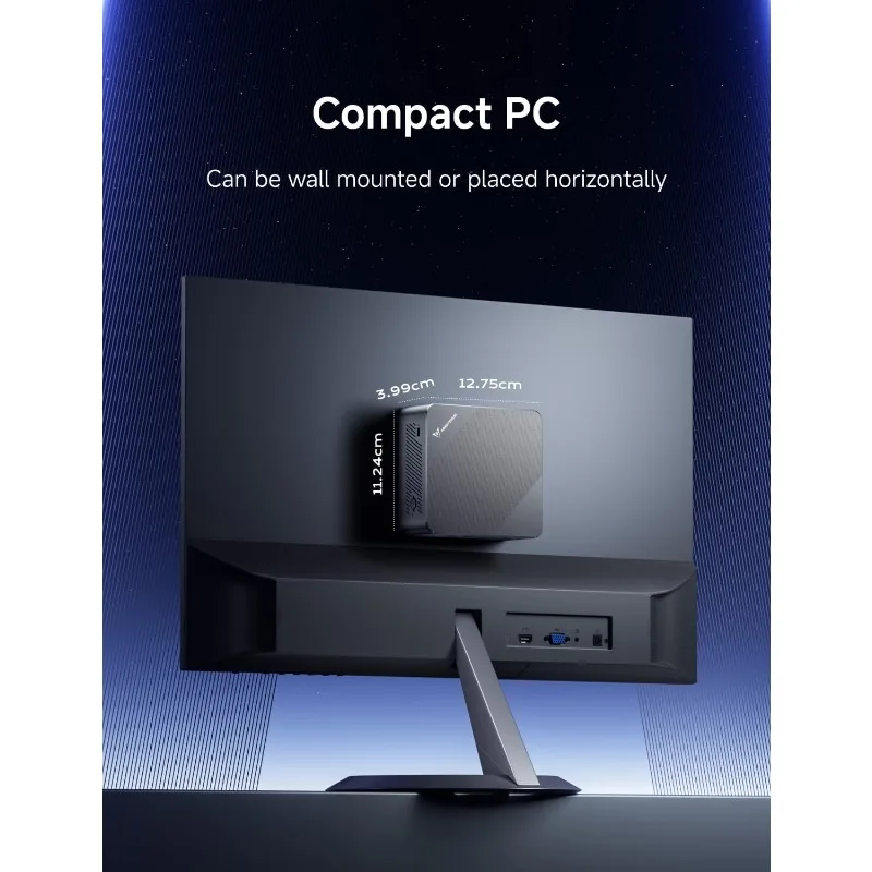 Mini PC UN100P, Intel 12e génération Alder Lake- N100, 16 Go DDR4 RAM 512 Go PCIe SSD, Mini PC de bureau 4K Triple affichage, 4x