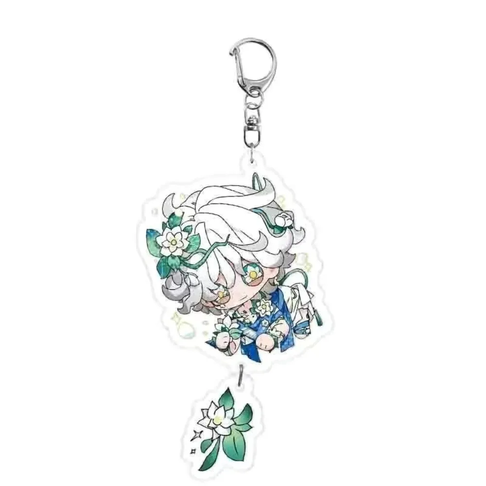 كارتون لطيف Q نسخة لعبة الهوية الخامس شخصية ايسوب كارل بيرسي سلسلة مفاتيح مصنوعة من الأكريليك على ظهره دلاية مجوهرات أصدقاء زوجين هدية